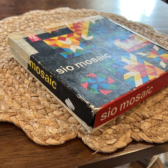 Vintage Wooden Sio Mosaic Puzzle Pieces & Box Creative Imagination Building - Picture 8 of 9